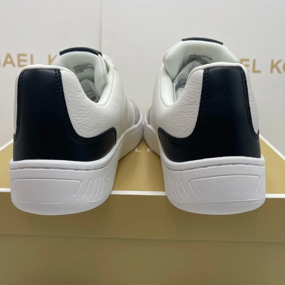 MICHAEL KORS Kai Mixed-Media Sneaker Kai White  Cream and Gray Casual Sneakers